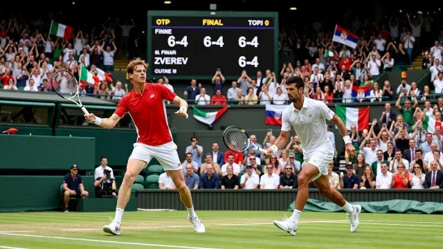 Sinner domina Djokovic e avança à final de Wimbledon contra Zverev